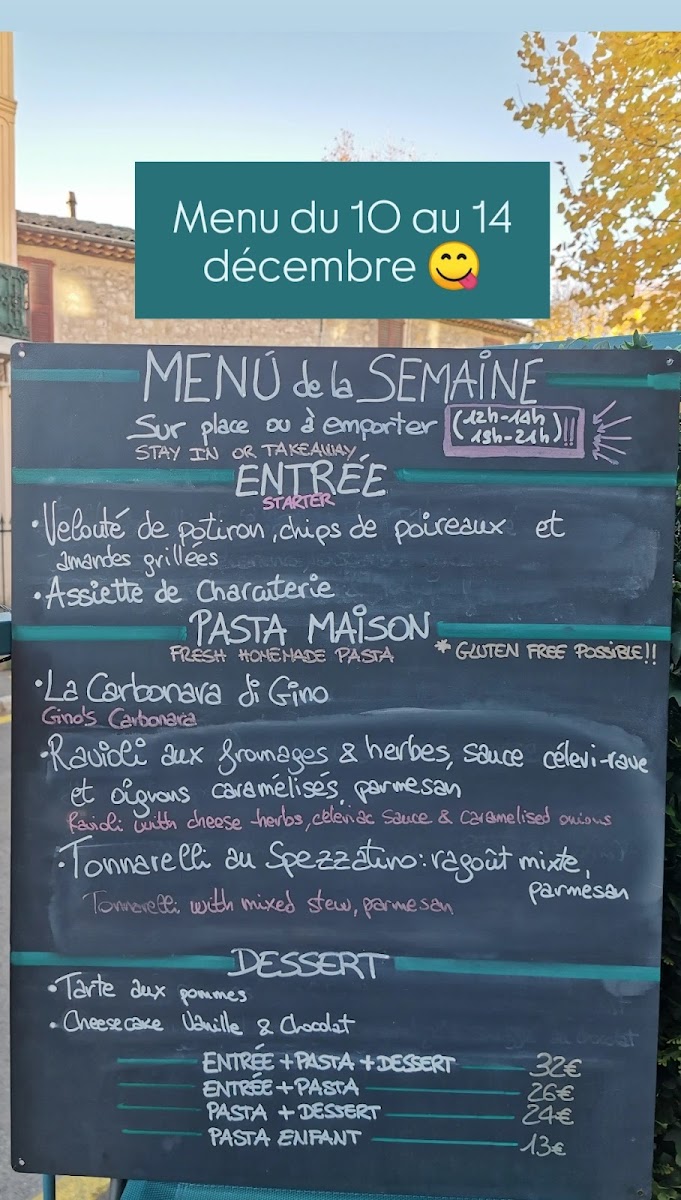 Menu Raviolette - Pastificio - Ristorante Di Pasta - Tourrettes Sur Loup-1